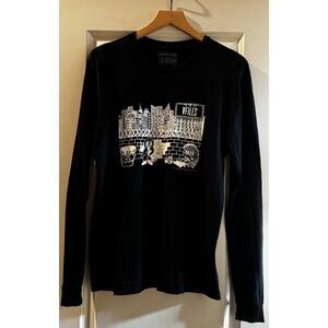 VFILES Graphic Long Sleeve T Shirt Black City Streetwear Graphic Tee Size M